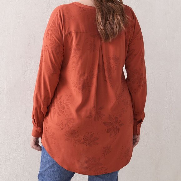 Addition Elle - 4X Printed Mandarin Collar Blouse - Picture 2 of 3